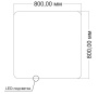 Зеркало LED VLM-3BE8008-2 800х800 c сенсорным выключателем и диммером, антизапотевание