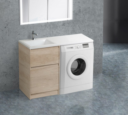 Тумба с раковиной напольная BelBagno KRAFT-LVD-58/120-L Bianco Opaco, раковина белая Тумба с раковиной напольная BelBagno KRAFT-LVD-58/120-L Bianco Opaco, раковина белая