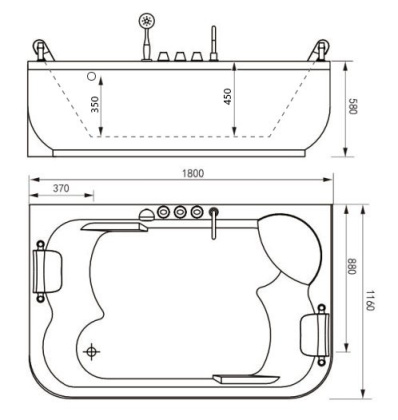 Акриловая ванна Gemy 180х116 G9085 B L Акриловая ванна Gemy 180х116 G9085 B L