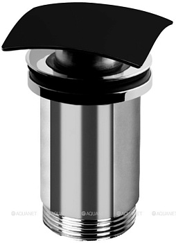 CZR-B-SCQ-NOP Донный клапан с квадратной крышкой с системой "Клик-клак" с переливом, исполнение черный матовый CZR-B-SCQ-NOP Донный клапан с квадратной крышкой с системой "Клик-клак" с переливом, исполнение черный матовый