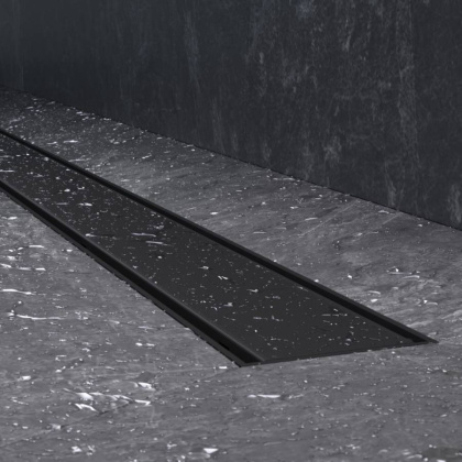 W02SC-U11-090-04BM PrimeFlow Трап для душа линейный универс затвор Tile 90см цвет черн мат