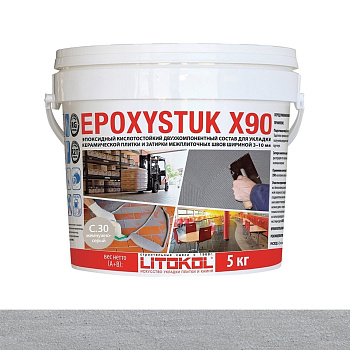 Затирка эпоксидная EPOXYSTUK X90 С.30 Grigio Perla 5кг Затирка эпоксидная EPOXYSTUK X90 С.30 Grigio Perla 5кг