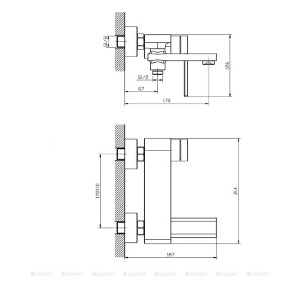Смеситель для ванны/душа Orange Splito M36-100cr