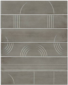 Панно Мажорель серый глянцевый (из 6 частей 6х28,5) 36x28,5x1