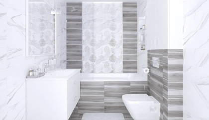 Elegance Плитка настенная белый мозаика 20х50