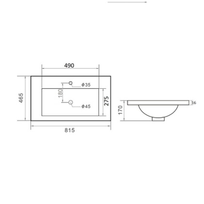 Раковина Orange B03-800w встраиваемая, белый Раковина Orange B03-800w встраиваемая, белый