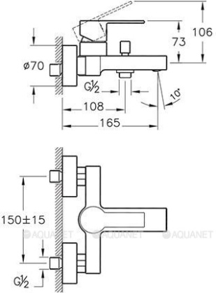 Flo S Смеситель для ванны и душа