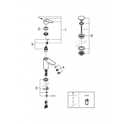 Смеситель для раковины Grohe Eurosmart 2021 S-size, 23922003