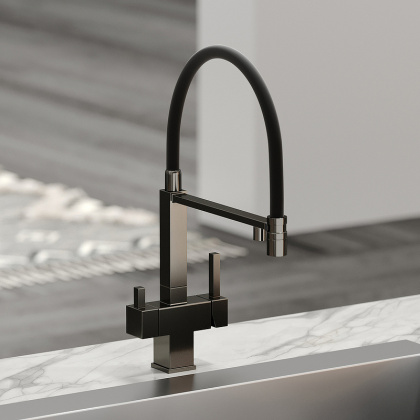 Смеситель для кухни SANCOS Moro с возможностью подключения фильтра для воды, цвет вороненая сталь, арт. SC4006GG