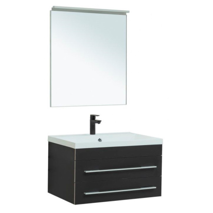 Мебель для ванной Aquanet Верона 75 черный матовый Мебель для ванной Aquanet Верона 75 черный матовый