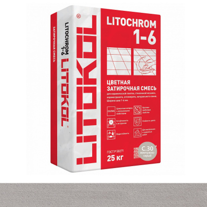 Затирка цементная LITOCHROM 3-15 C.30 жемчужно-серый Затирка цементная LITOCHROM 3-15 C.30 жемчужно-серый