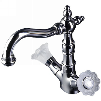 Смеситель для умывальника высокий, Camelia хром_Комплект