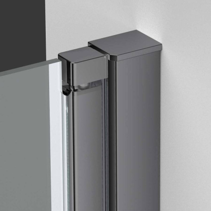 Душевая дверь Alpha VDP-3AL600CLGM, вороненая сталь, стекло прозрачное Душевая дверь Alpha VDP-3AL600CLGM, вороненая сталь, стекло прозрачное