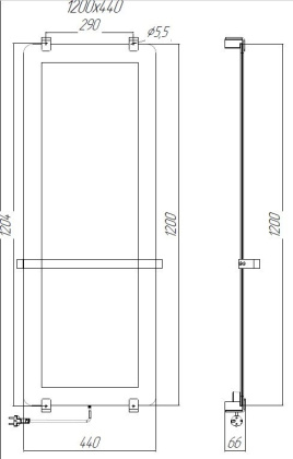 Полотенцесушитель электрический Allen Brau Infinity 120x44 с рейлингом 2.0 и креплением, черный матовый Полотенцесушитель электрический Allen Brau Infinity 120x44 с рейлингом 2.0 и креплением, черный матовый