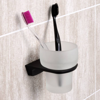 Подстаканник одинарный Elbe, 8,4х10х10,4 см, белый и черный, K-7228