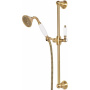 CZR-U-S-02-Bi Душевая штанга для ручного душа, ручка белая, исполнение бронза