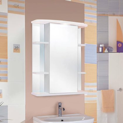 Шкаф-зеркало Onika Глория 55 белый, левый, с подсветкой