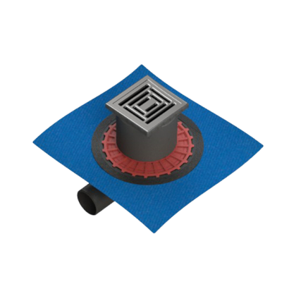 Душевой трап Square 15x15 см, горизонтальный, матовый хром