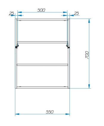 Зеркало-шкаф навесное Monaco (ШхГхВ) 600х130х700