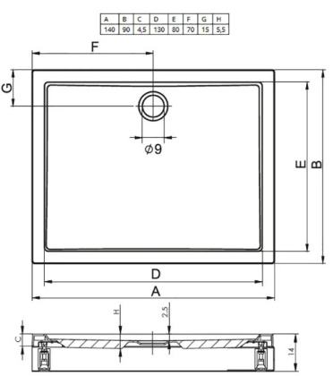 Акриловый душевой поддон Riho Davos 257 140x90 белый + панель DA6500500000000 Акриловый душевой поддон Riho Davos 257 140x90 белый + панель DA6500500000000
