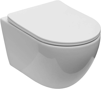 Унитаз подвесной безободковый Creto Logan L5 1005-001-L1W с крышкой-сиденьем микролифт, белый Унитаз подвесной безободковый Creto Logan L5 1005-001-L1W с крышкой-сиденьем микролифт, белый