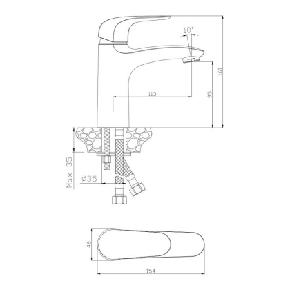 Смеситель д/раковины CASTILLA, арт.07100CS