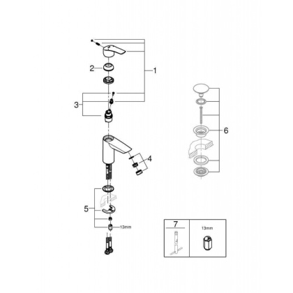 Смеситель для раковины Grohe Eurosmart 2021 S-size, 32467003