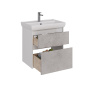 Тумба Lemark COMBI 70см под 1 раковину, подвесная/напольная, 2 ящика, цвет фасада: Бетон, цвет корпуса: Белый глянец