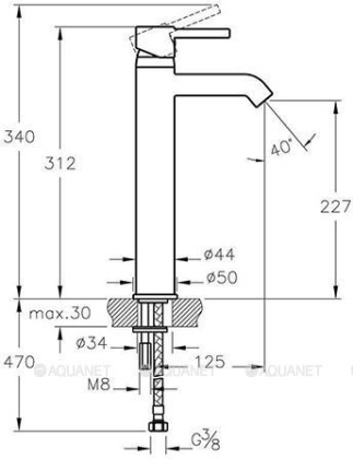 Minimax S смесит. д/чаш (высок)
