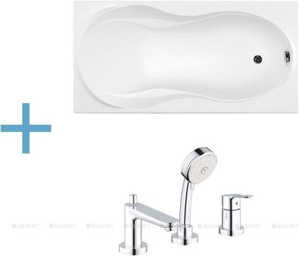 Акриловая ванна Aquanet Grenada 180x80 (каркас + смеситель Grohe BauEdge 2511700A) Акриловая ванна Aquanet Grenada 180x80 (каркас + смеситель Grohe BauEdge 2511700A)