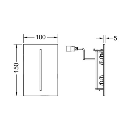 Электронная панель смыва писсуара TECEfilo, питание от батареи 7,2 В