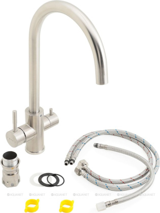 Смеситель для кухни Agger Zest A0700733 с каналом питьевой воды, никель