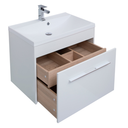 Тумба под раковину Aquanet Августа 75 белый (ручки хром) Тумба под раковину Aquanet Августа 75 белый (ручки хром)