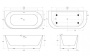 BB710-1500-750 Пристенная, полукруглая акриловая ванна в комплекте со сливом-переливом Цвет Белый  BB710-1500-750 Пристенная, полукруглая акриловая ванна в комплекте со сливом-переливом Цвет Белый