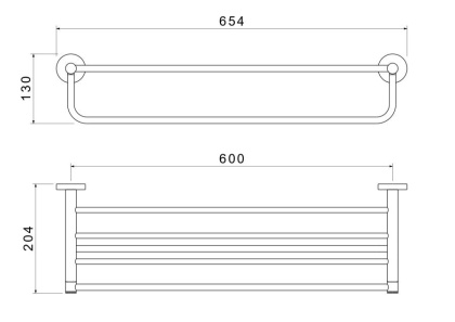 Полка для полотенец AQUATEK, матовый черный AQ4115MB ЕВРОПА