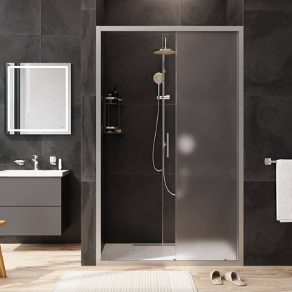 W90G-120-1-195MM Gem Solo Дверь душевая 120х195, стекло матовое, профиль матовый Хром