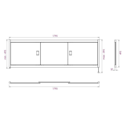 Экран под ванну Onika Монако 180 белый