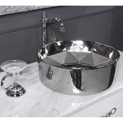 Раковина ГРАНЬ 40х14см, серебро Раковина ГРАНЬ 40х14см, серебро