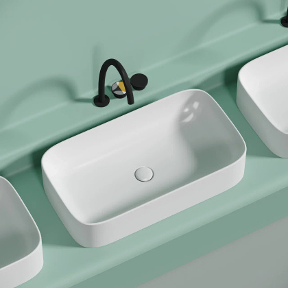 Умывальник чаша накладная прямоугольная (цвет Белый Матовый) Element 705*380*150мм