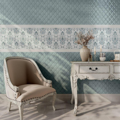 Декор настен. VT\B253\6000 Браганса голубой 25см*40см*8мм (1уп/10шт/1м2) матовый, шт