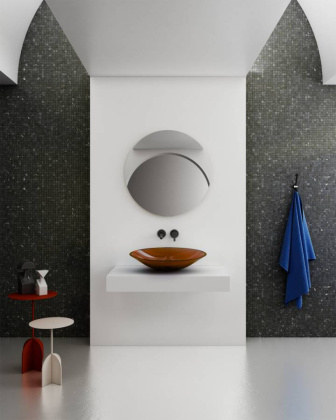 Раковина накладная прозрачная ABBER Kristall AT2812Opal коричневая Раковина накладная прозрачная ABBER Kristall AT2812Opal коричневая