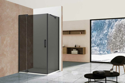 Душевой уголок Extra VSR-1E111290CGB, 1100/1200*900, черный, стекло тонированное