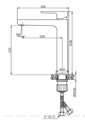 Agger Gorgeous A0212100 Однозахватный смеситель для раковины высокий, хром