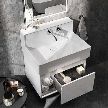 Тумба LOGICA M подвесная 2 выдвижных ящика 65, белоснежный LO.M.65\WHT