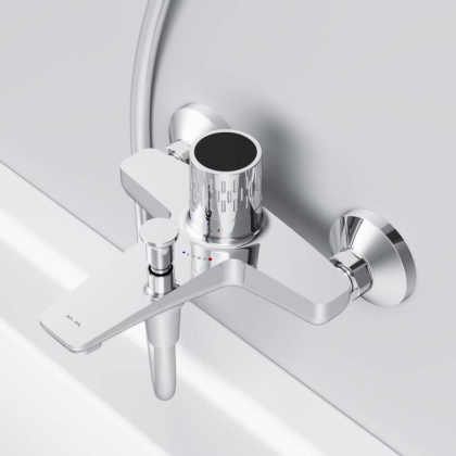 F90A10400 Gem Смеситель для ванны/душа с индикацией температуры, хром, шт.