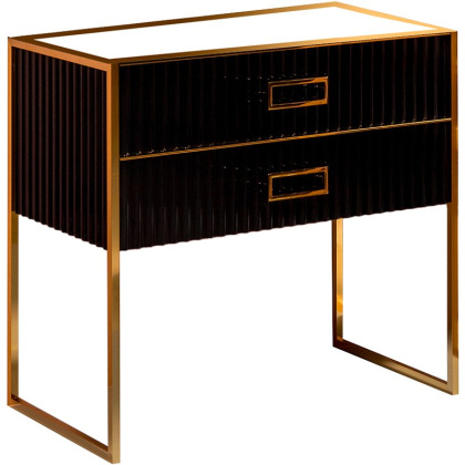 Тумба MONACO 100см h74см черная глянец + золото под раковину чашу 867-100-BG Boheme