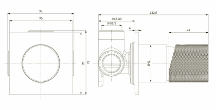 Смеситель для душа скрытого монтажа OMNIRES CONTOUR CT8045AT (антрацит)