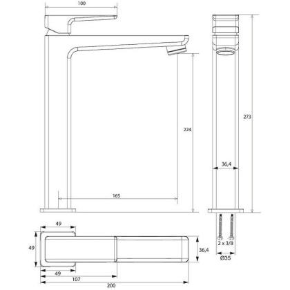 Смеситель для умывальника OMNIRES PARMA PM7412BL (черный BLM)