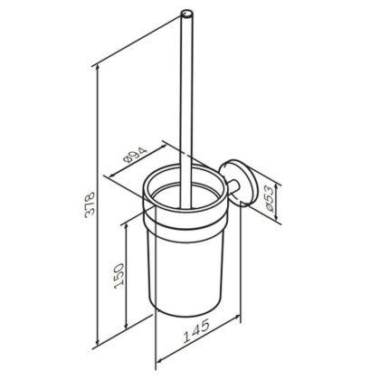 Стойка с туалетной щеткой, 37,8х9,4х14,5 см, цвет золото, A85A33399
