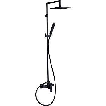 PORTA-CD-NOP Душевая колонна со смесителем для верхнего и ручного душа, верхний душ из нержавеющей стали, исполнение черный матовый PORTA-CD-NOP Душевая колонна со смесителем для верхнего и ручного душа, верхний душ из нержавеющей стали, исполнение черный матовый